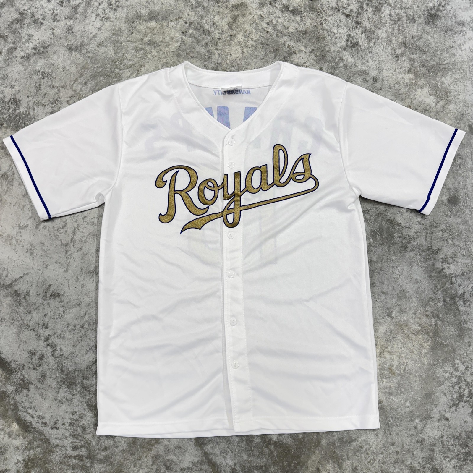 Kansas City Royals Jersey Mens Medium White Champs 15 MLB Baseball Fox KC