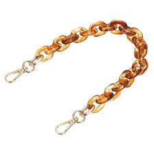 15" Acrylic Chain Purse Strap Replacement Luxury Handbag Strap Transparent/Brown