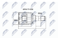 NTY NPW-TY-038 Gelenksatz, Antriebswelle Vorne FüR Lexus Toyota