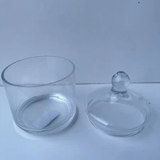 Clear Glass Jar with Lid Storage Multiple Use (chip On The Corner View Picture)