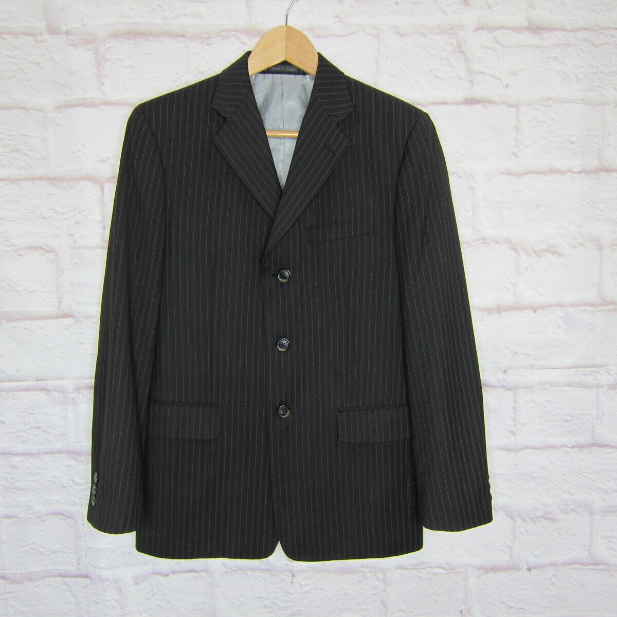 Michael Kors Boys size 18R Black Pinstripe Sport Coat Suit Jacket Blazer EUC thumbnail 2