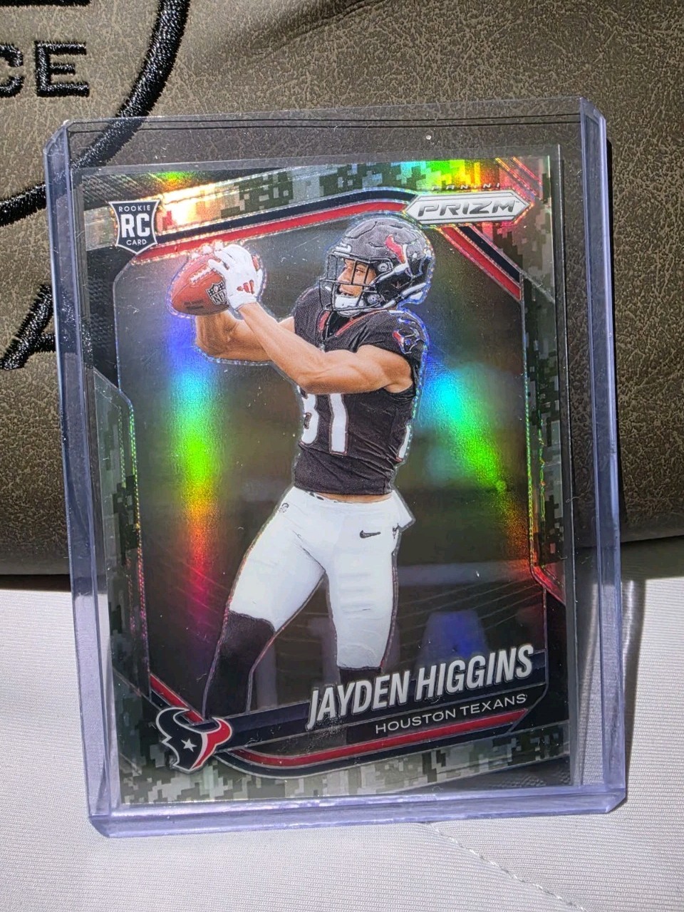 2025 Panini Prizm Jayden Higgins Rookie Forest Camo #376 6/15 Houston Texans