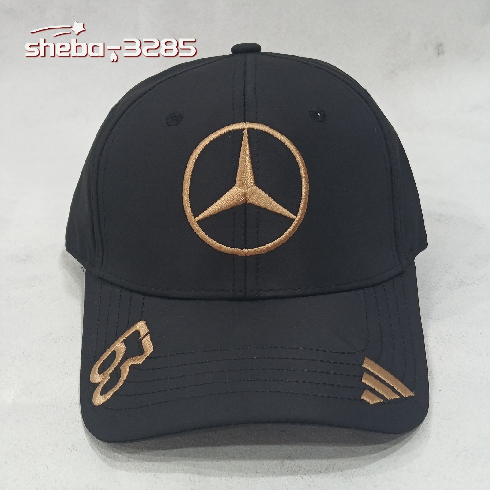 Benz Men Black Adjustable Casual Baseball Cap Outdoor Curved Brim Hat NO.63