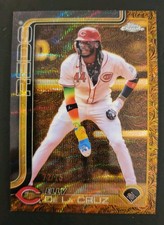 2025 Topps Gilded Collection #120 Elly De La Cruz Gold Wave Refractor /75 Reds
