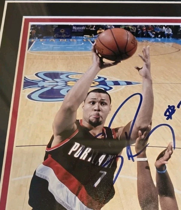 Fotografía autografiada firmada por Brandon Roy Trail Blazers enmarcada mate certificada Foto 3 de 4