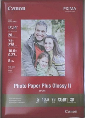 Canon Photo Paper Plus Glossy II PP-201 13x19 High Gloss 20 Sheet Inkjet Printer