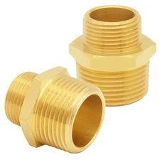 Brass Reducer Adapter 3/4" NPT Male to 1" NPT Male Coupler Fitting 2PCS