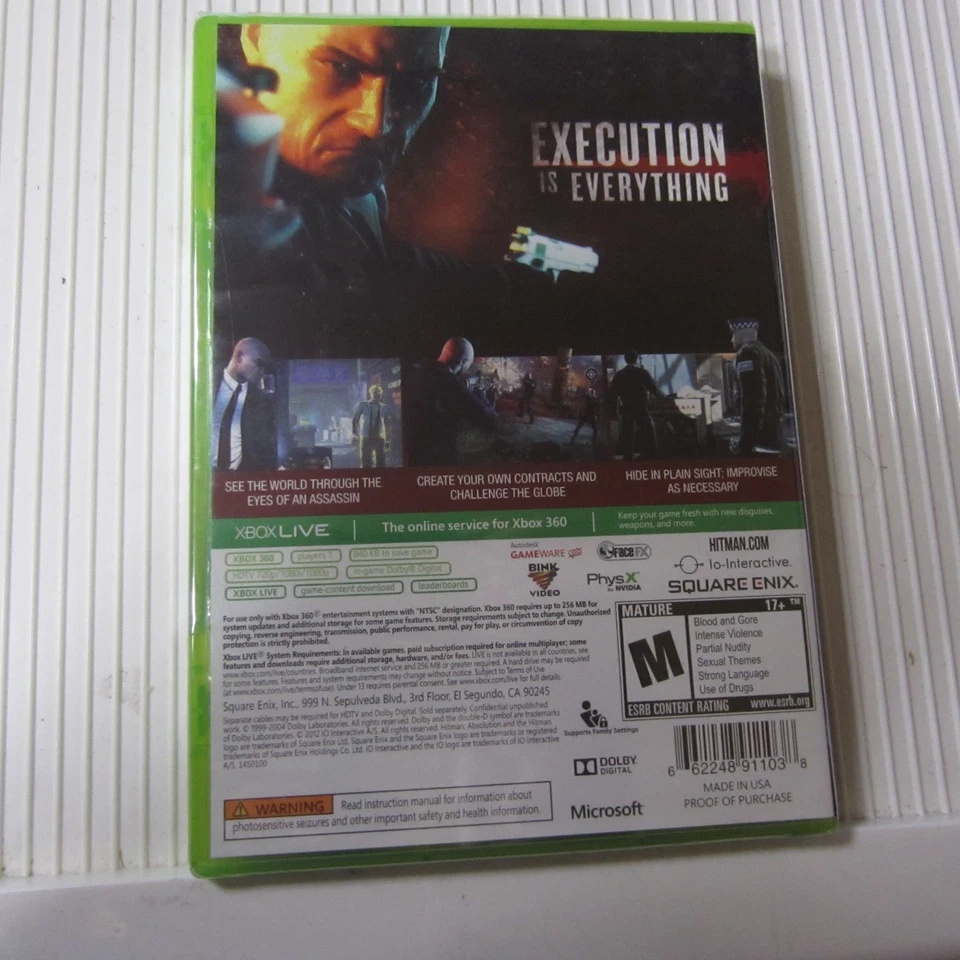 Hitman: Absolution (Microsoft Xbox 360, 2012) BRAND NEW SEALED - Image 2 of 2