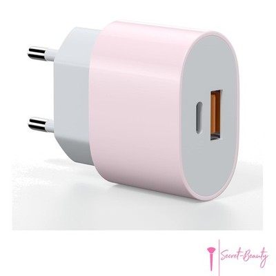 Elegantes 25W USB C Schnellladegerät in Kirschblütenrosa für iPhone & Samsung