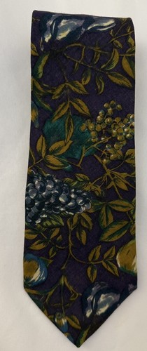 VINTAGE Tango by Max Raab Wool Tie Necktie Grape Vines - Picture 1 of 10