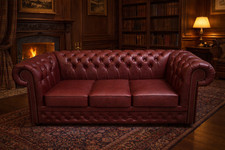 Chesterfield  Brigthon 3 Sitz Sofa Leder gefaltet Farbe A1SP900 Tan copper ECo