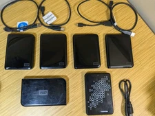KSE Lot of External Hard Drive WD My Passport 500GB Portable w/Cable Untested 