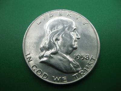1958 D Franklin Half Dollar Gem BU! Full Bell Lines! #3312601