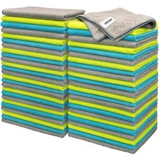 50 Microfiber Cleaning Cloths 12x16 Lint Free Multi Use Car Home