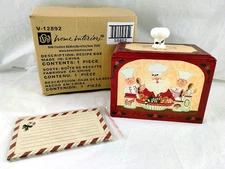 HOME INTERIORS Santa's Best Wood Christmas Recipe Box  & Divider Cards