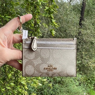 COACH Mini Skinny ID Case Cardholder Wallet & Keychain