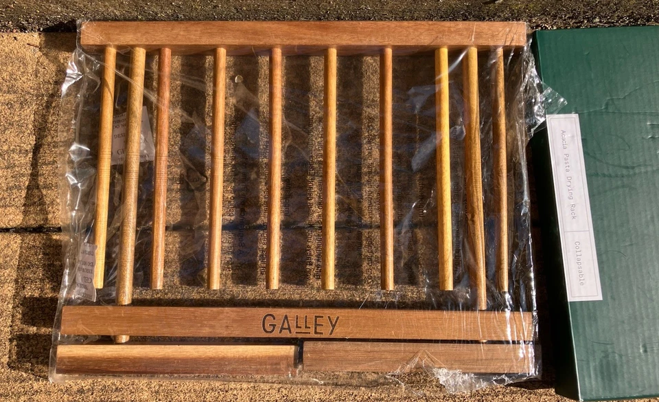 New Galley Pasta Drying Rack, 9.25-inch H x 12.5 L Acacia Wood, Collapsible - Image 2 of 4