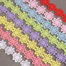 25mm Flower Edge Trim Embroidered Lace Fabric Ribbon Sewing Accessories