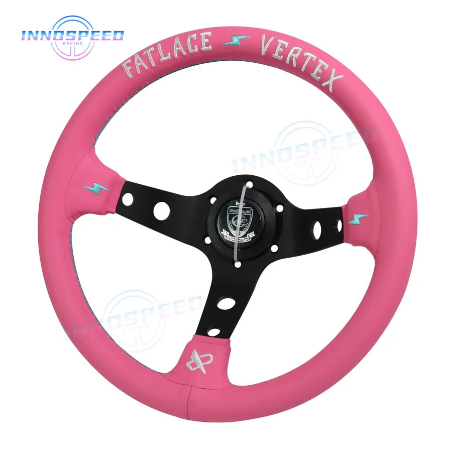 ディープコーン vertex 32cm 1996 ピンク Vertex 1996 Steering Wheel; Pink; Perforated Leather; 330mm x 90mm