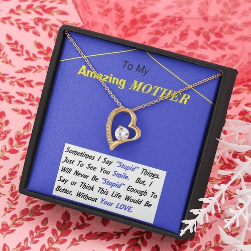 Forever Love Necklace, Mom Gift, Mother, Custom Message Card, Birthday, Christma - Picture 10 of 14