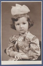 Beautiful little girl with bow, pigtails, Soviet Vintage Photo USSR