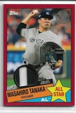 2020 Topps Series 2 Masahiro Tanaka 1985 2 Color All Star Jersey Patch Red /25