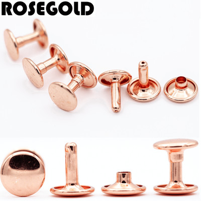 25/50/100 St. Rosegold Hohlnieten Doppelkopfnieten Ledernieten Nieten Zange DIY