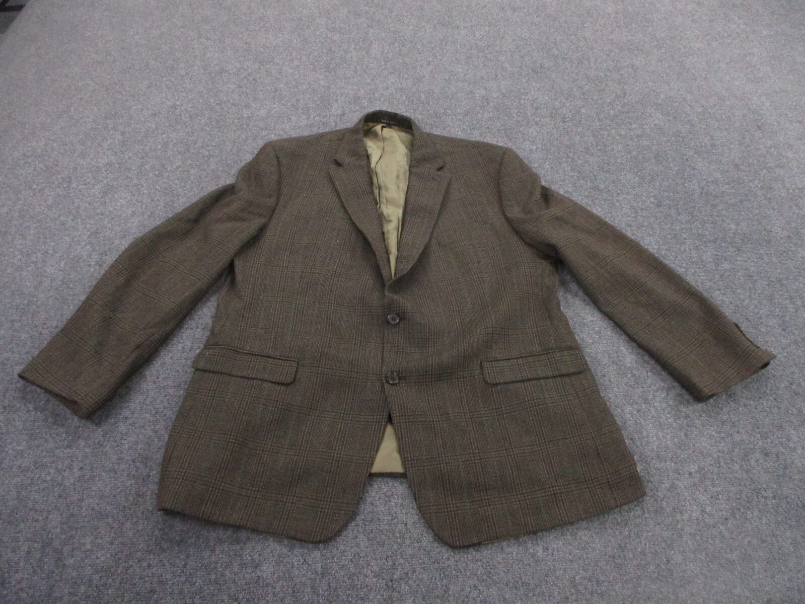 Ralph Lauren Sport Jacket Adult 48L Brown Plaid Wool Blazer Coat Business Mens