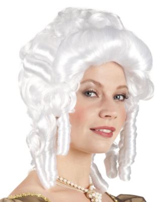 Damen weiße Barock Perücke Ringel Locken Damen viktorianisches Kostüm