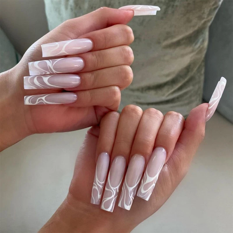 Long french tip nails outlet