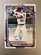 2024 Bowman Draft Trey Snyder 376/499 1st Chrome Refractor Auto #CPA-TSN Mets