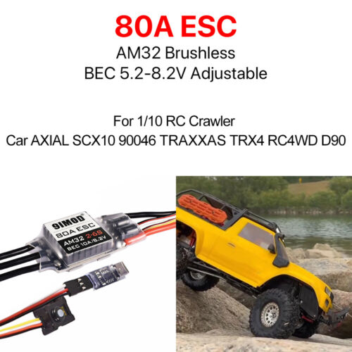 9IMOD AM32 80A Brushless BEC 5.2-8.2V for 1/8 1/10 RC Car Axial SCX10 TRX4 TRX6 - Picture 2 of 10