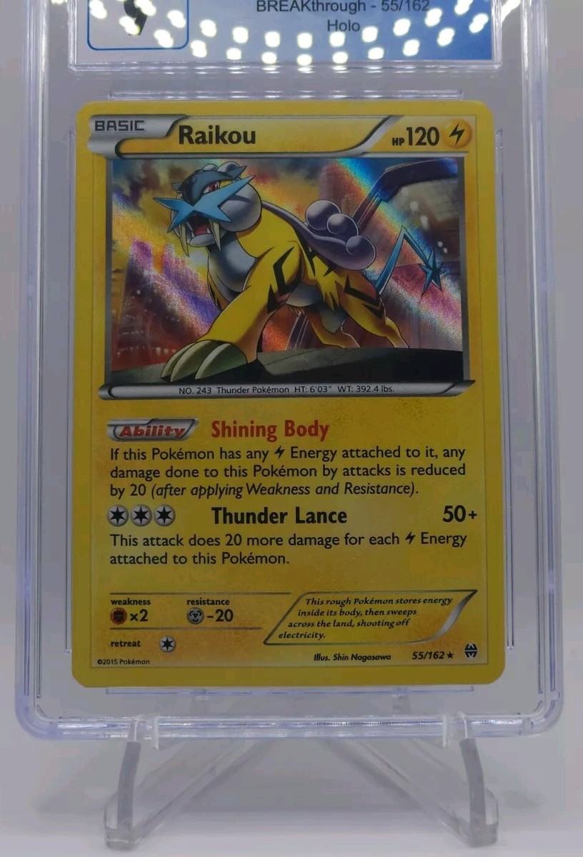 2015 Pokemon TCG Raikou Cosmos Holo Breakthrough XY 55/162 CGC 9