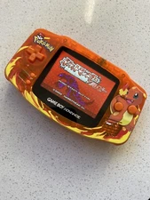 Nintendo Gameboy Advance GBA AGB BACKLIT IPS Bright Screen POKEMON CHARMANDER 