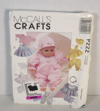 McCall's P222 Doll Clothes: Jumpsuit, Dresses Pattern S-L 8-16" Dolls Uncut