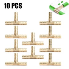 10X - 3/8 HOSE BARB TEE Brass Pipe 3 WAY T Fitting Thread Gas Fuel Water Air NEW