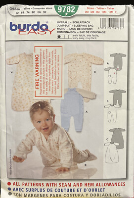 Burda Style Sewing Pattern - 9782 - Jumpsuit & Sleeping Bag Baby | Underwear 