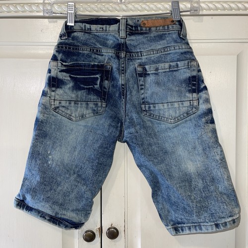 Evolution In Design Jean Shorts Girls 8 Blue Distressed Stretchy Grunge - Picture 2 of 15