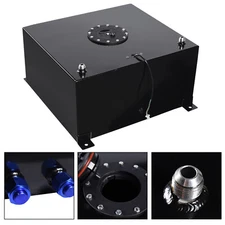 15 Gallon 60L Alloy Aluminum Fuel Cell Tank with Level Sender Black