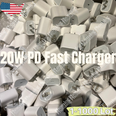 1-1000 Lot For iPhone iPad 20W PD USB C Type C Power Adapter Fast Charger Block