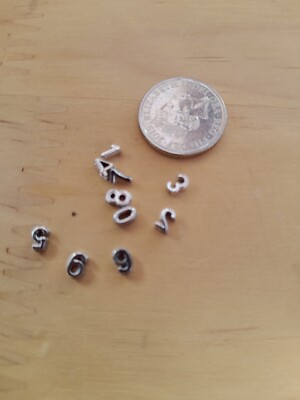 Mini Silver Numbers Dolls House Miniature Chunky Silver Numbers- 1:12th scale House pub ...