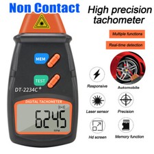 Digital LCD Laser Tachometer Non-Contact RPM Tach Test Motor Rotate Speed Meter