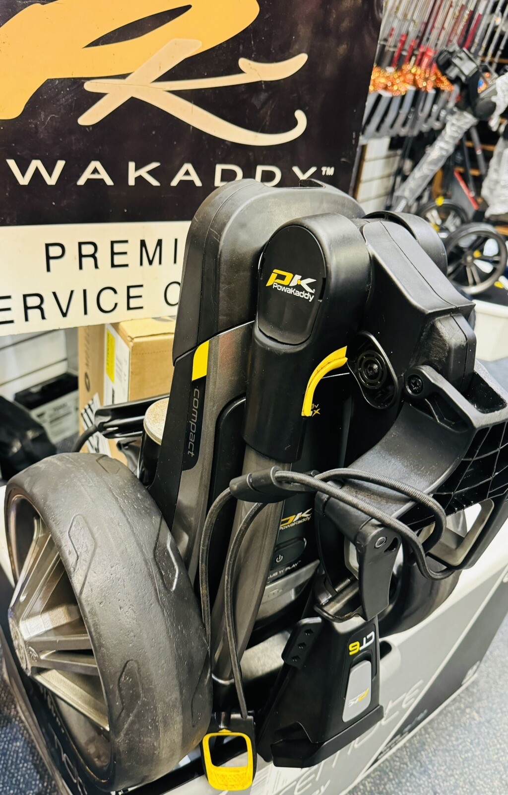 POWAKADDY CT6 ELECTRIC GOLF TROLLEY WITH UMBRELLA HOLDER 24 HOUR