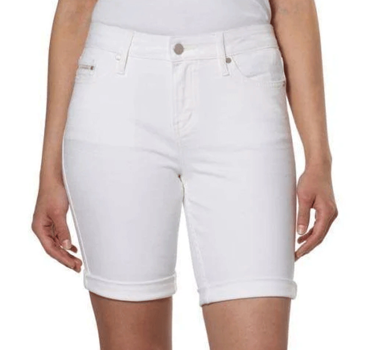 Ladies' Denim Bermuda Short White, Size 2 New