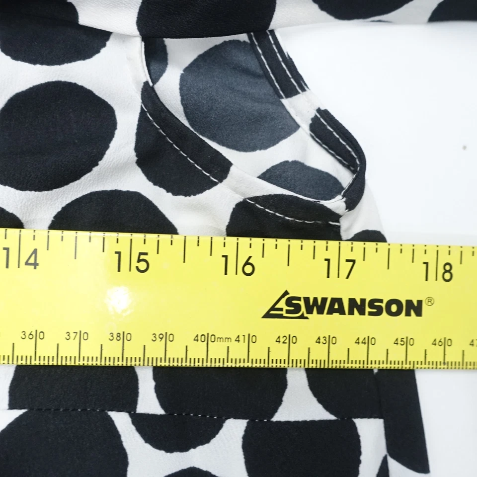 Merona Top女式小号黑色白色波点领带套衫无袖 — 第 4/4 张图片