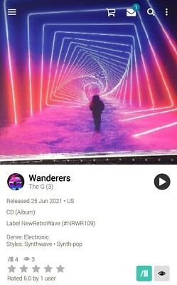 The G ~ Wanderers  CD 2021 Hi-Tech AOR SynthWave Ollie Wride Timecop1983 FM-84