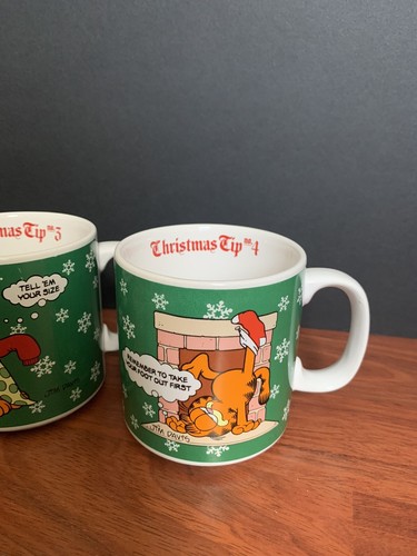 Garfield Christmas Tip No 1 2 3 4 Coffee Tea Mug Cup Jim Davis Enesco - Picture 5 of 8