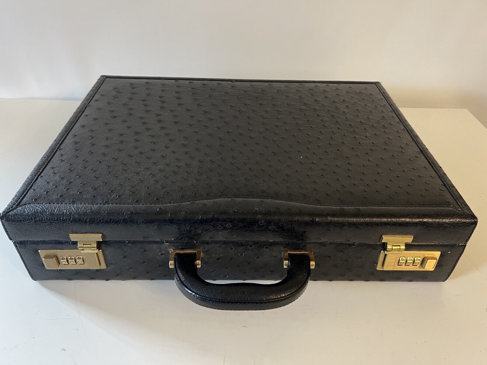 Heavy Ostrich Quill Black Locking Business Doctors Laywers Scholar Briefcase