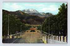 Postcard Colorado Springs CO Pike's Peak Platte Avenue 1944 Linen Posted