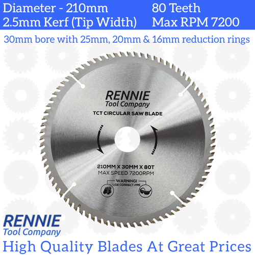 210mm x 30mm Circular Saw Blade TCT Wood Mitre saw blade 80 Teeths